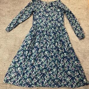 Vintage Komil Prairie Long floral dress Small puff  boho chic country-core